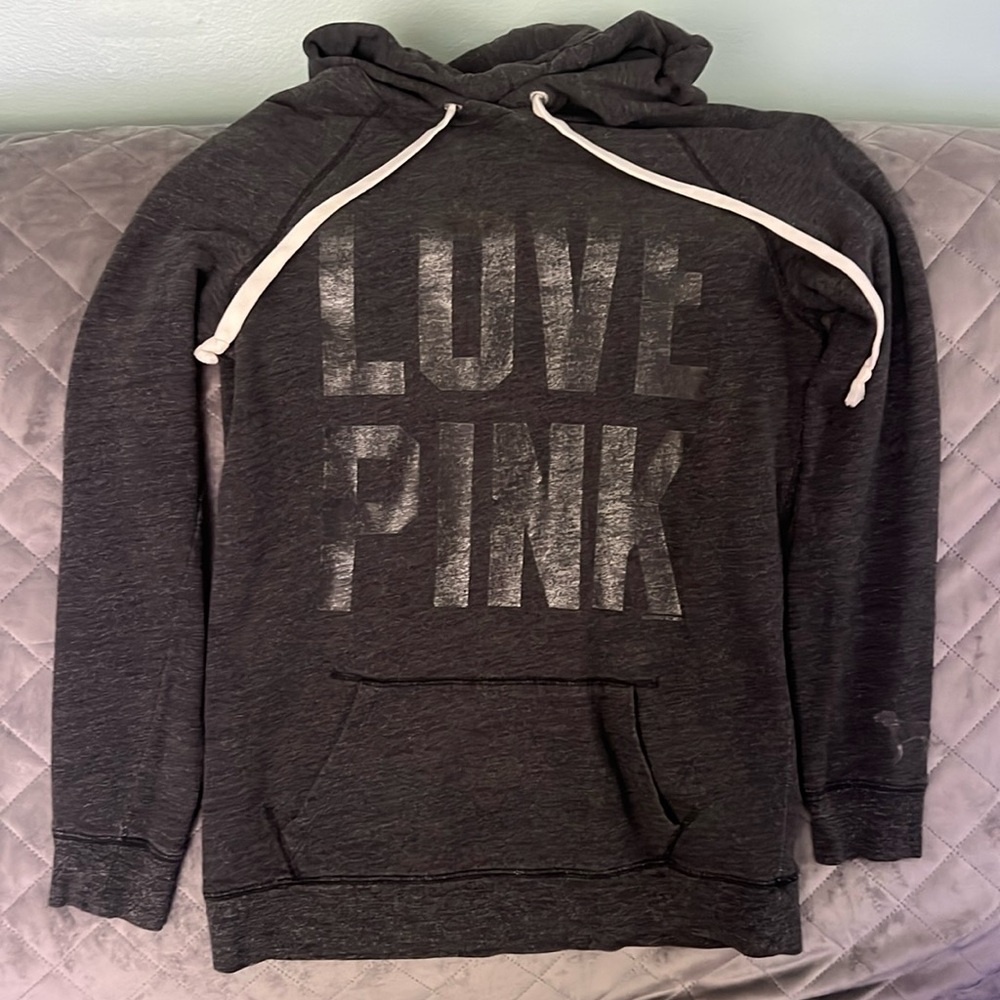 Love pink pullover hoodie vintage